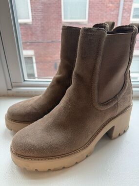 Dolce Vita waterproof Suede Chunky Chelsea Boot – Taupe